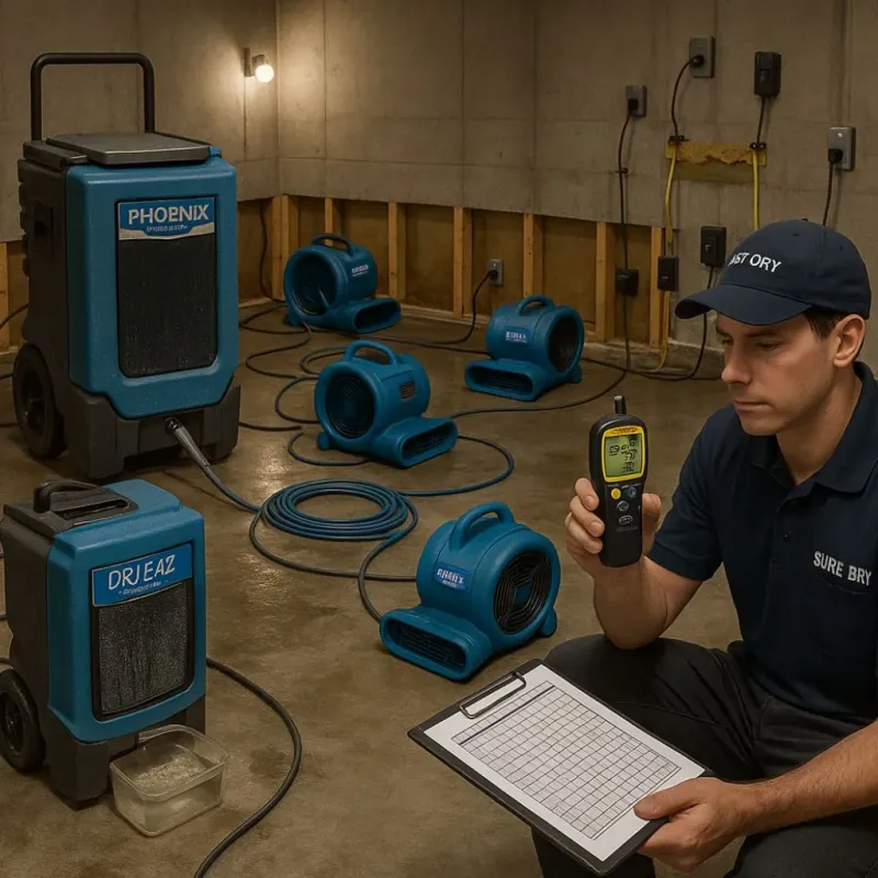Structural Drying and Dehumidification process in Chilton County, AL